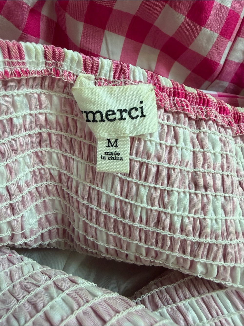 &merci Pink Gingham Maxi Dress with Tie Shoulders and Waist - Picture 8 of 10